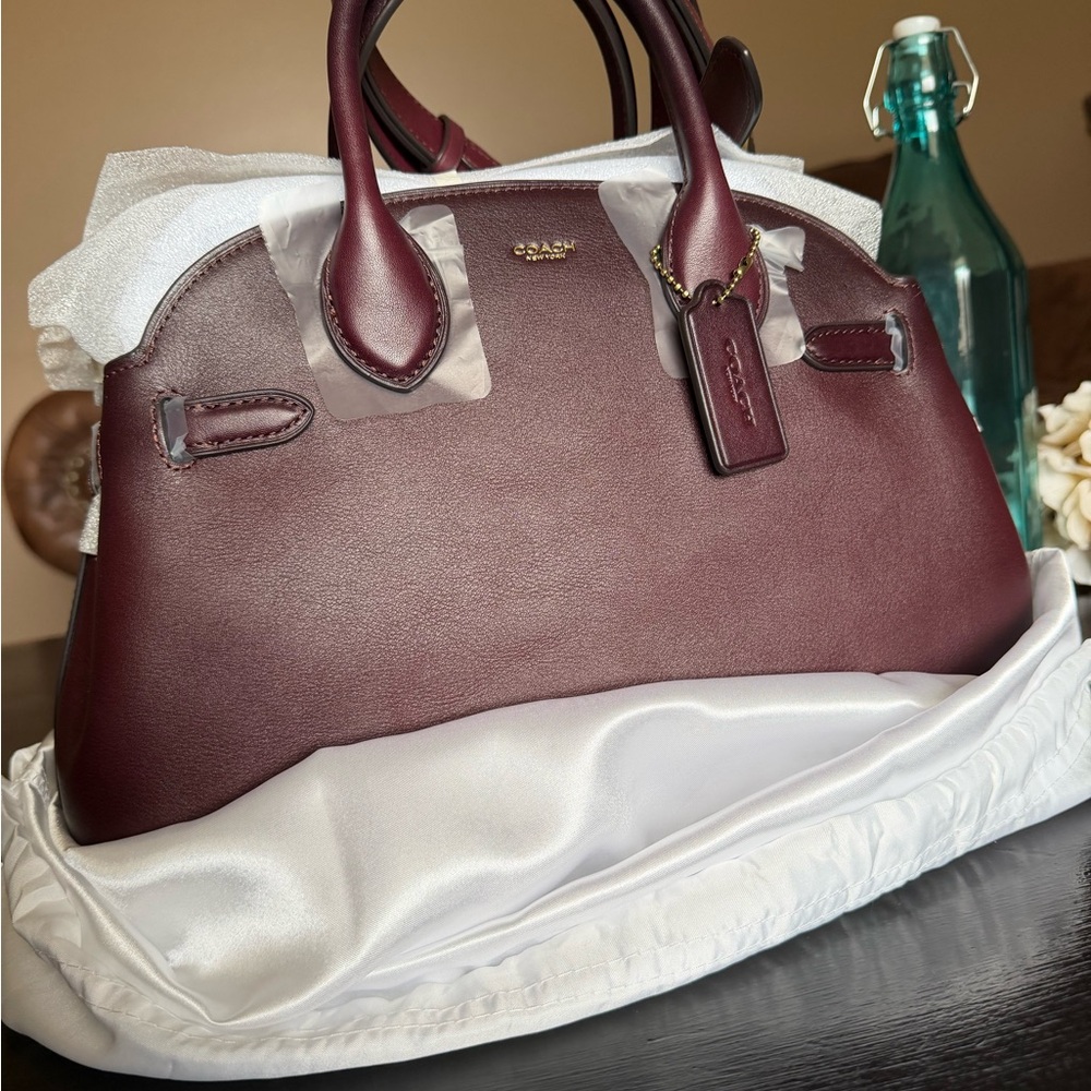 BRAND NEW COACH SOFT EMPIRE 28 LEATHER IN MERLOT